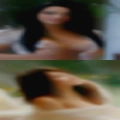 Nude kissing nude woman's