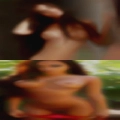 Nude housewife enjoying lying